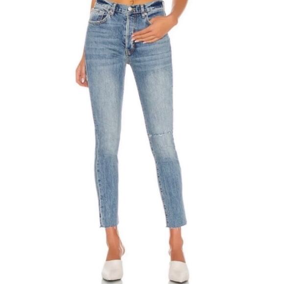 Free People We The Free Stella High Rise Raw Hem Skinny Jeans Women's 26 $128 - Picture 1 of 14